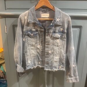Eunina Light Blue Star-Embellished Denim Jacket